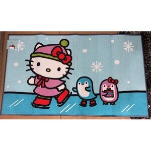 Hello Kitty Pink and Blue Ice Skating Mat 26 x 45 new